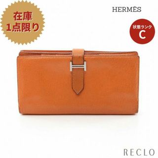 エルメス(Hermes)のベアンスフレ 二つ折り長財布 シェーブル オレンジ シルバー金具 □O刻印(財布)