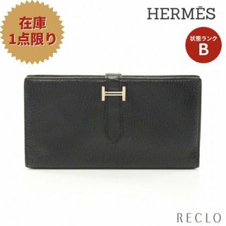 エルメス(Hermes)のベアン 二つ折り長財布 シェーブル ブラック シルバー金具 □J刻印(財布)