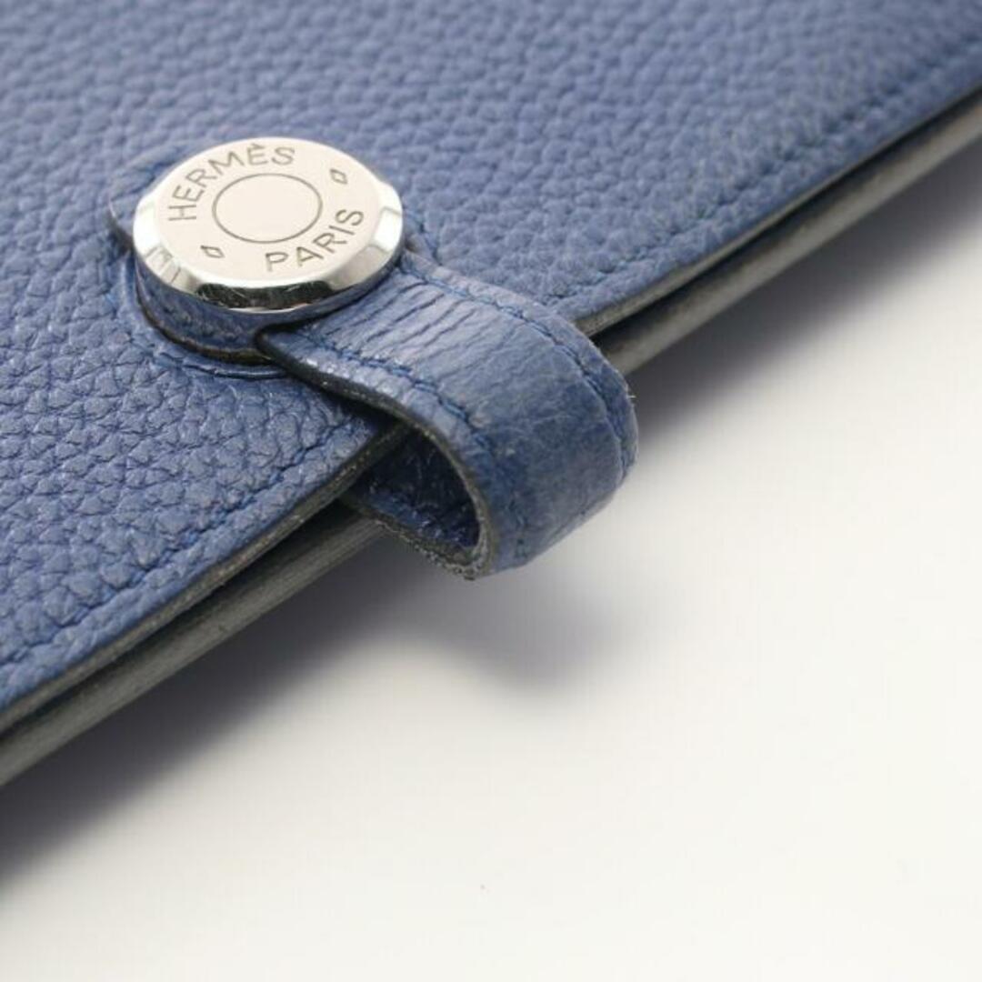 ドゴンGM 二つ折り長財布 トゴ ブルー シルバー金具 T刻印
