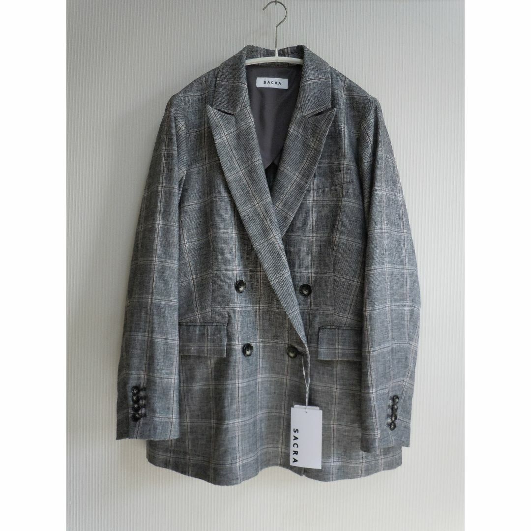 SACRA - SACRA/サクラ 新品☆リネンコットンプレイドジャケット SACRA - SACRA/サクラ 新品☆リネンコットンプレイドジャケット