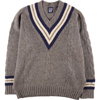 ギャップ(GAP)の古着 90年代 ギャップ GAP オールドギャップ ケーブル編み チルデンニットセーター メンズL ヴィンテージ /eaa344347(ニット/セーター)