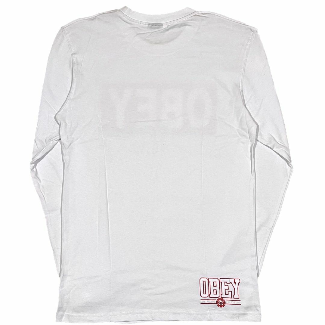 Obey オベイ ブランドロゴ 長袖 Tシャツ ホワイト XL