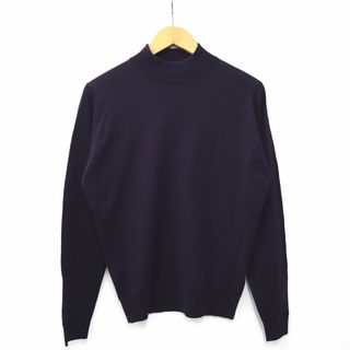 美品 ジョンスメドレー JOHN SMEDLEY ニット セーター プルオーバー ウール 無地 トップス メンズ イングランド製 L ブラック