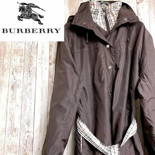 バーバリー(BURBERRY)のBURBERRY バーバリー ナイロンコート ノバチェック ブラウン レディース(トレンチコート)