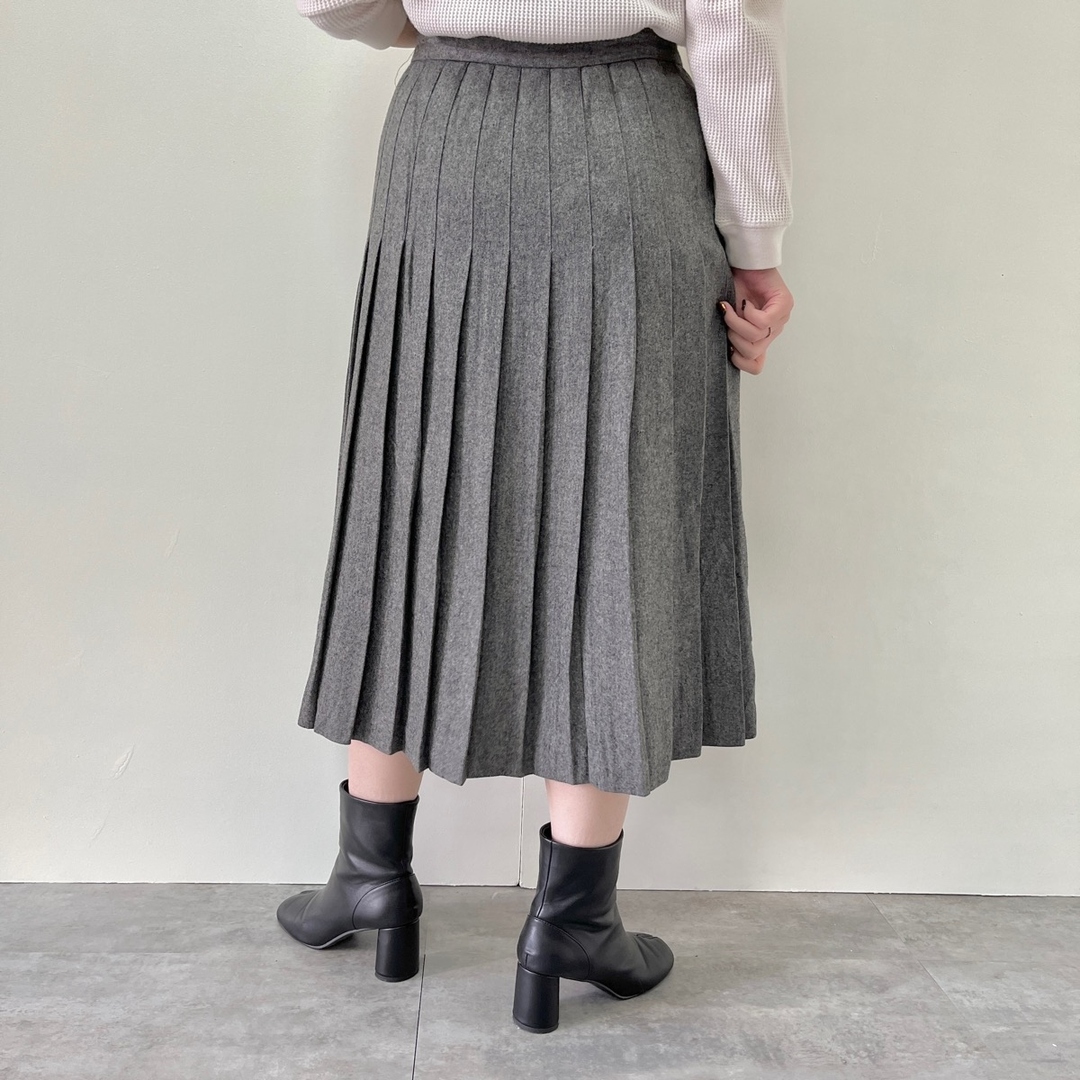 古着 70年代 Evan Picone ウール ロング プリーツスカート レディースL