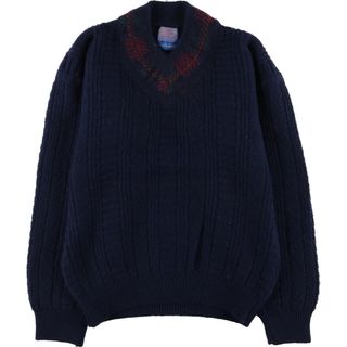 ペンドルトン(PENDLETON)の古着 70年代 ペンドルトン PENDLETON HIGH GRADE WESTERN WEAR Vネック ウールニットセーター USA製 メンズM /eaa365689(ニット/セーター)