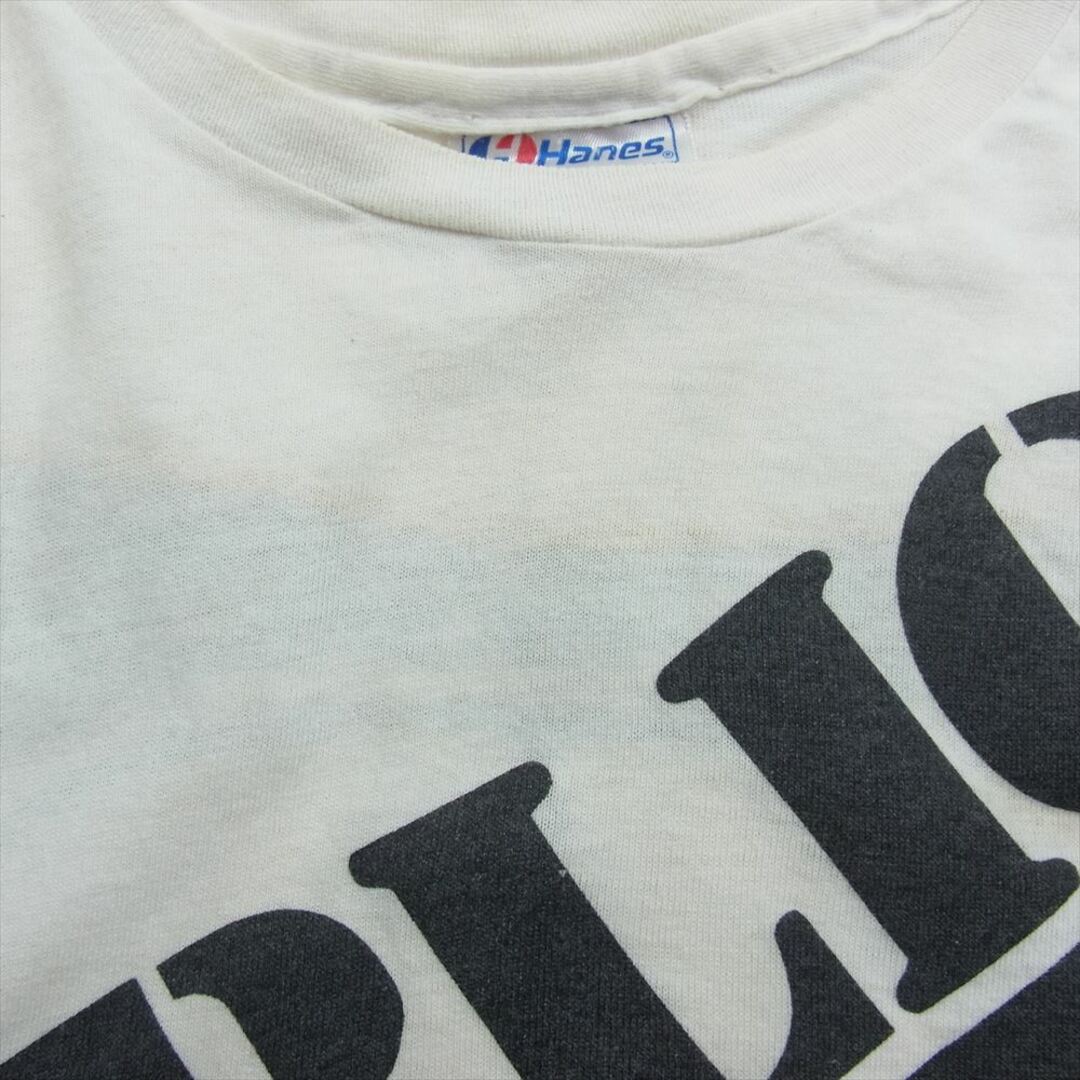 ヘインズ Hanes 80s vintage ヴィンテージ PUBLIC ENEMY パブリックエネミー プリント Tシャツ ホワイト系 M