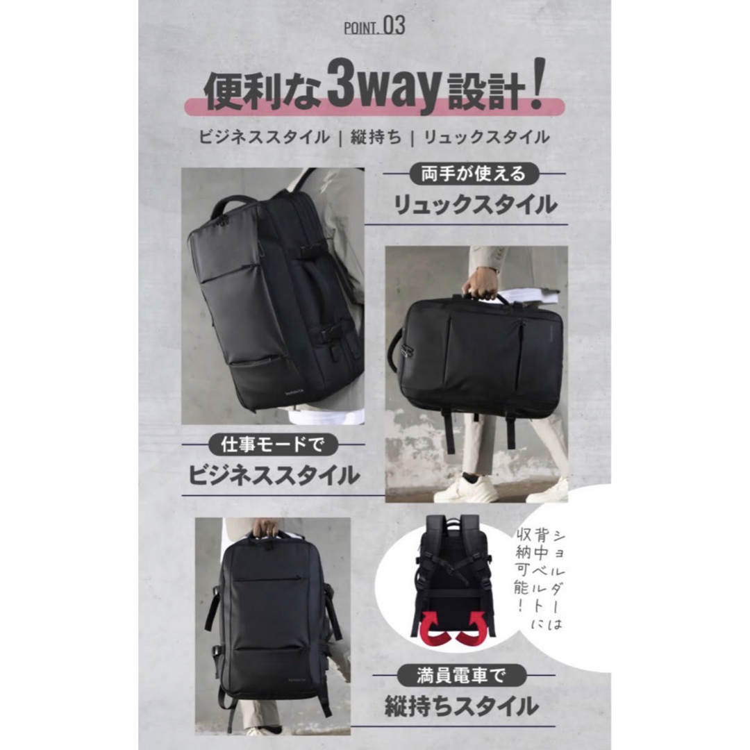 新品未使用　大容量　多機能　3way ビジネスリュック　バックパック　45L