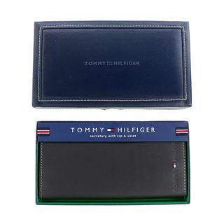 トミーヒルフィガー(TOMMY HILFIGER)のトミーヒルフィガー 長財布 二つ折り ダークブラウン レザー 本革 コインケース(長財布)