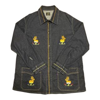 Needles ニードルス 23SS M.W.Jean Jacket ロゴ総柄 ボタンフライ デニムジャケット MR208 インディゴ