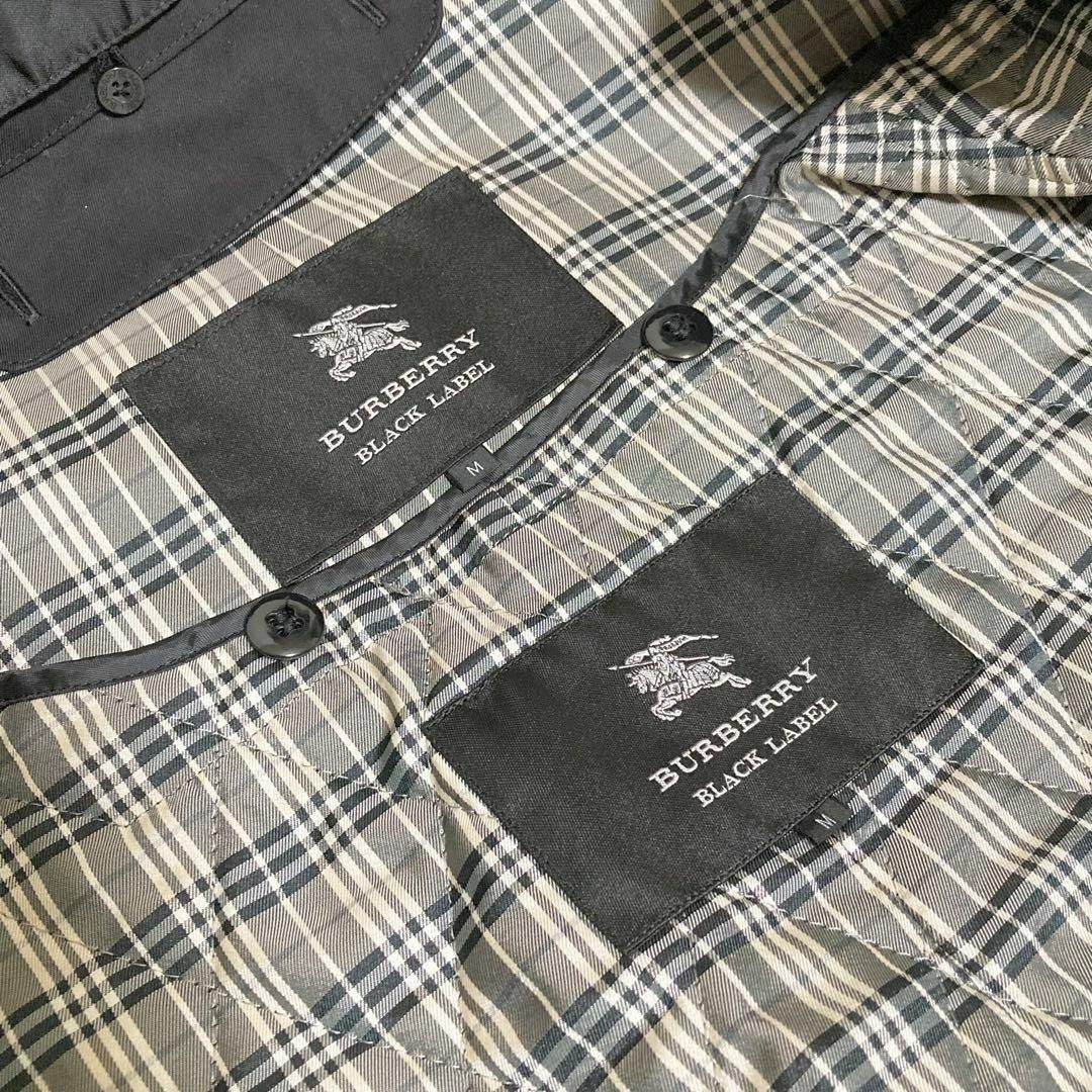 BURBERRY BLACK LABEL(バーバリーブラックレーベル)のバーバリーブラックレーベル　トレンチコート　ライナー付き　チェック　ファー　黒 メンズのジャケット/アウター(トレンチコート)の商品写真