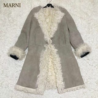 マルニ(Marni)のマルニ　リアルムートンコート　羊革　リアルファー　毛皮　リブ　イタリア製　42(毛皮/ファーコート)