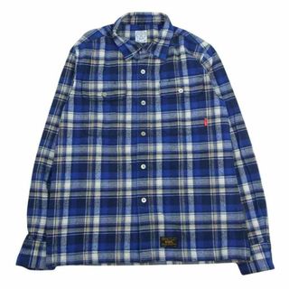 ダブルタップス(W)taps)のWTAPS ダブルタップス 長袖シャツ 14AW 142GWDT-SHM05 VATOS L/S SHIRTS TEXTILE バトス チェック ネル シャツ 長袖 ブルー系 M【中古】(シャツ)