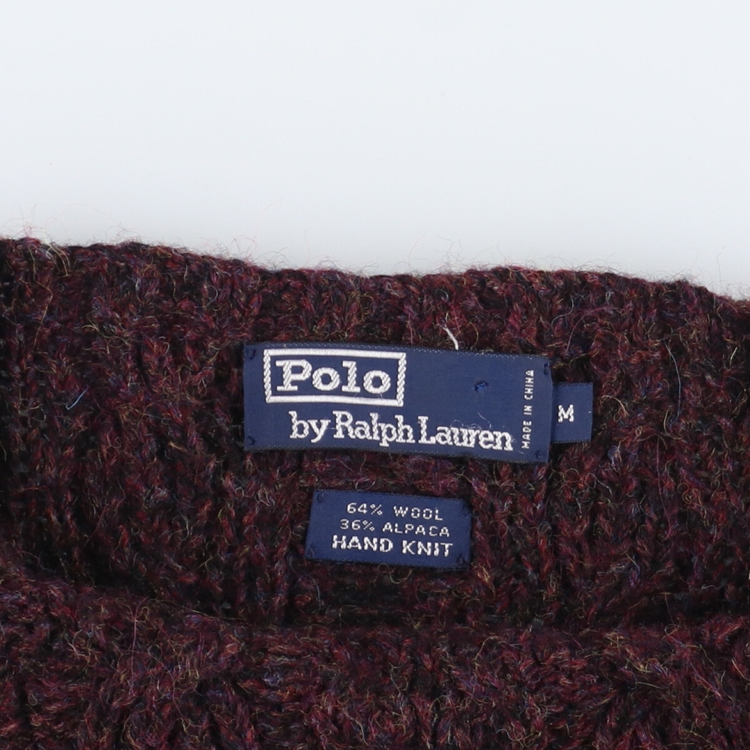 Ralph Lauren(ラルフローレン)の古着 ラルフローレン Ralph Lauren POLO by Ralph Lauren HAND KNIT ハンドニット フィッシャーマン アランニットセーター メンズM /eaa384846 メンズのトップス(ニット/セーター)の商品写真