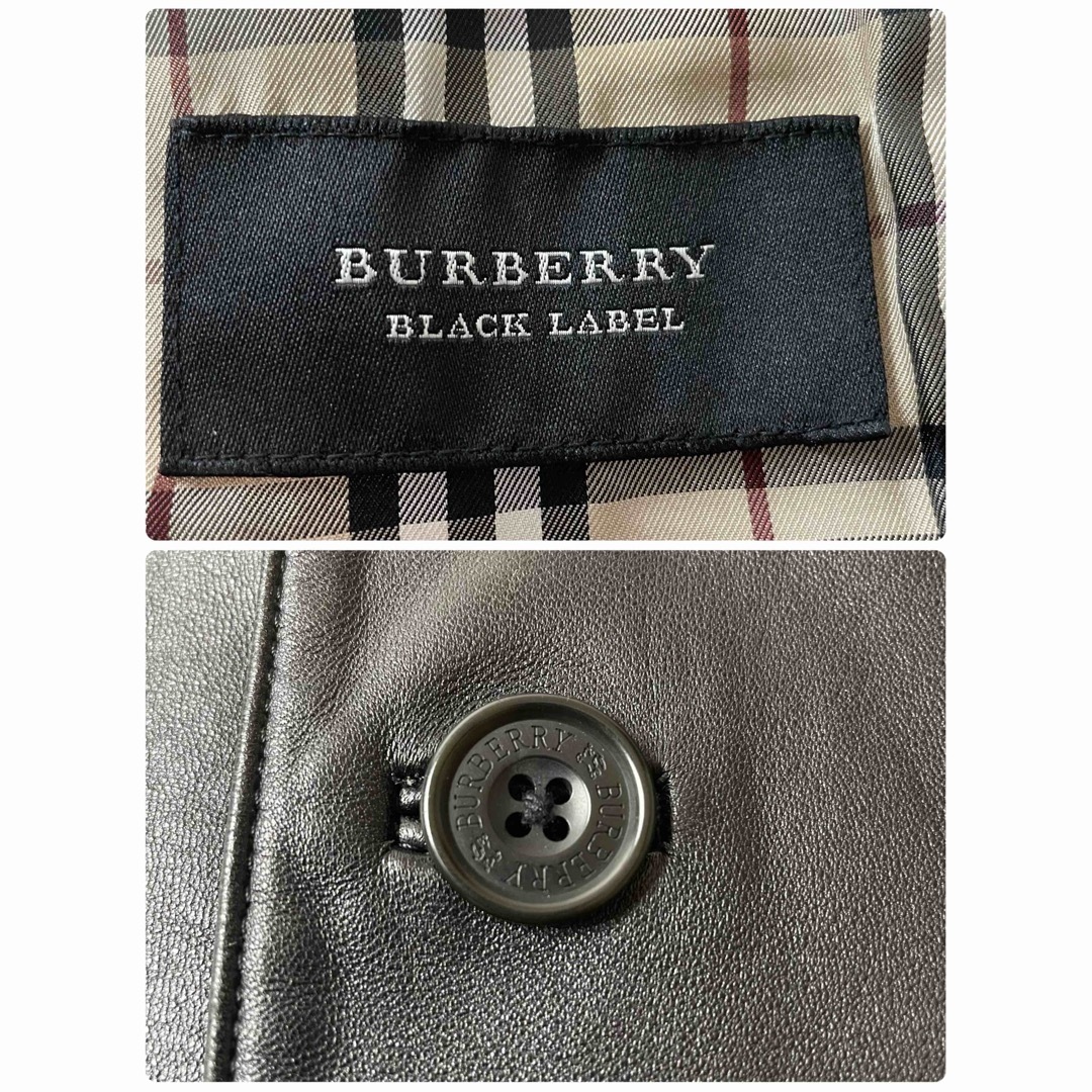 BURBERRY BLACK LABEL(バーバリーブラックレーベル)の【極美品】バーバリー ブラックレーベル ジャケット ラムレザー テーラード メンズのジャケット/アウター(レザージャケット)の商品写真