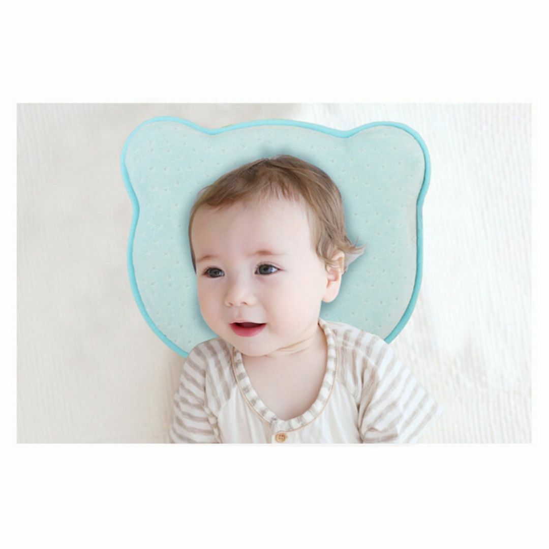 【色: ブルー】Hidetex® ベビーピロー -あなたの新生児のためのフラット キッズ/ベビー/マタニティの寝具/家具(その他)の商品写真