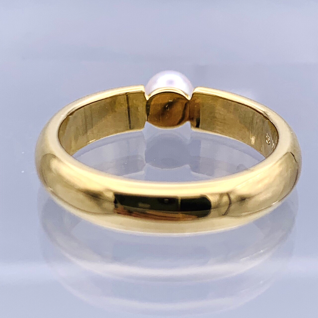 極美品 MIKIMOTO ミキモト K18 ひと粒 アコヤ真珠 パール リング