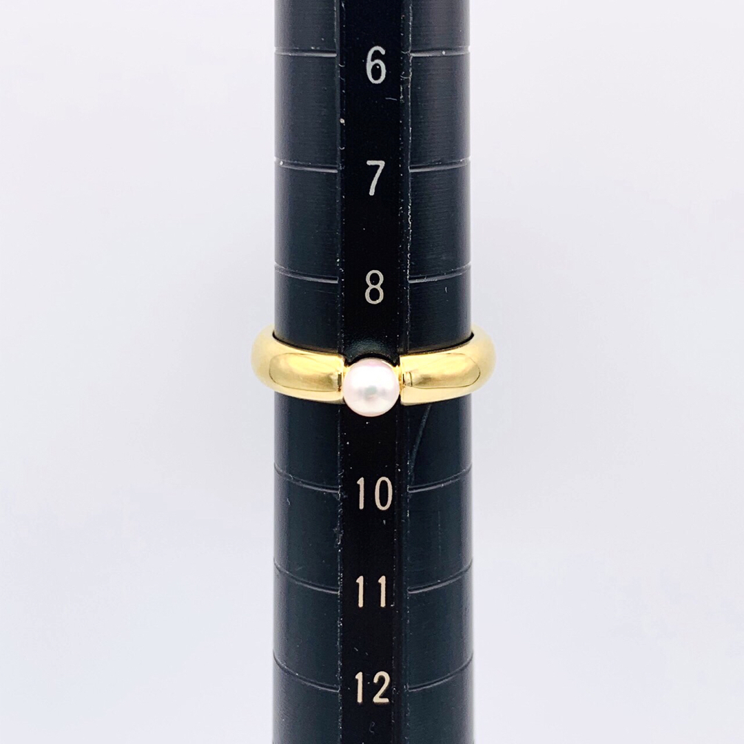 極美品 MIKIMOTO ミキモト K18 ひと粒 アコヤ真珠 パール リング