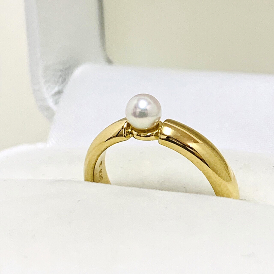 極美品　MIKIMOTO ミキモト K18 ひと粒 アコヤ真珠 パール リング | フリマアプリ ラクマ