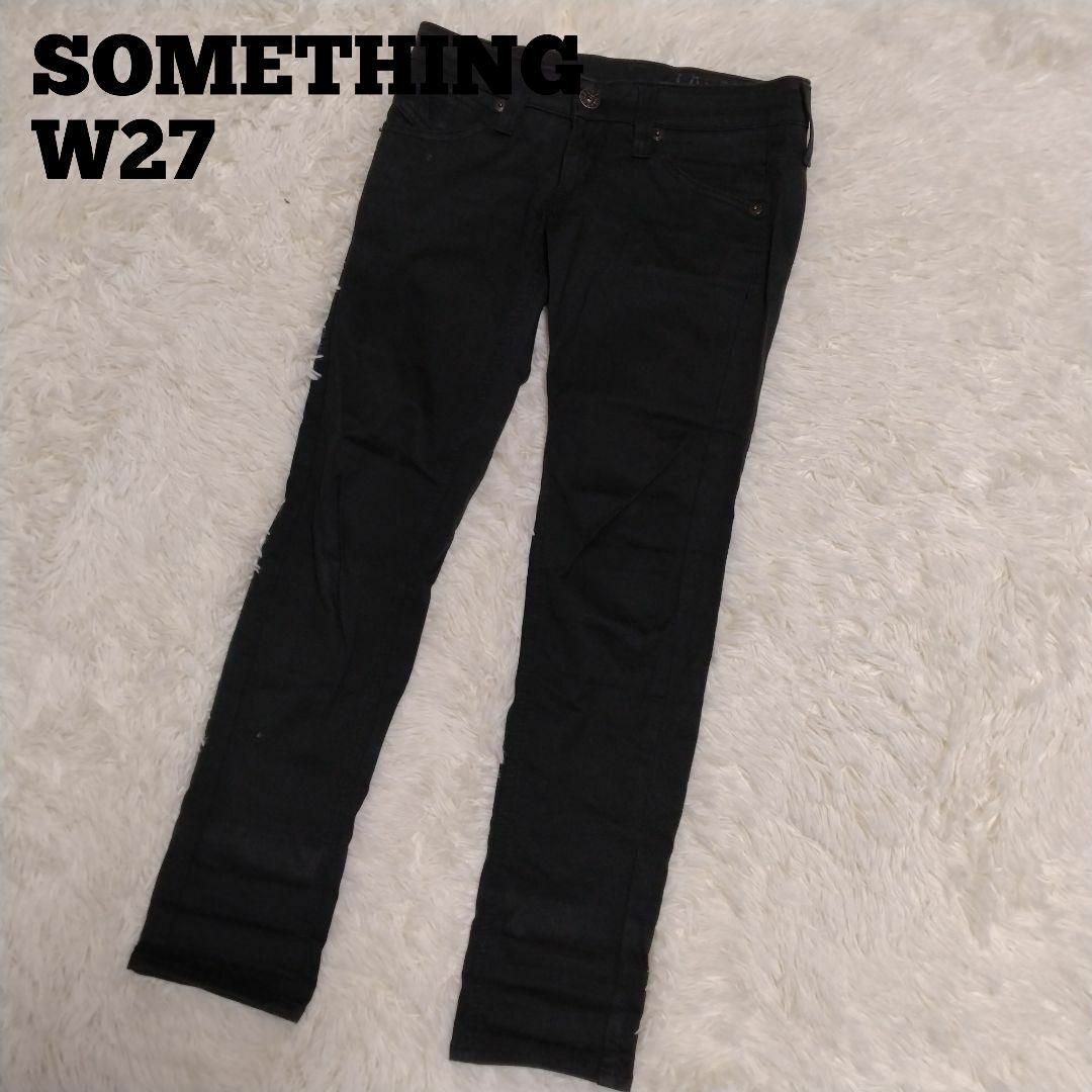 SOMETHING(サムシング)のSOMETHING ブラックパンツ W27 レディースのパンツ(チノパン)の商品写真