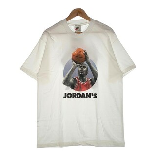 ナイキ(NIKE)の90's NIKE ナイキ Michael Jordan マイケルジョーダン JORDAN’S BACK 45 Tee プリントTシャツ ホワイト USA製 デッドストック Size L(Tシャツ/カットソー(半袖/袖なし))