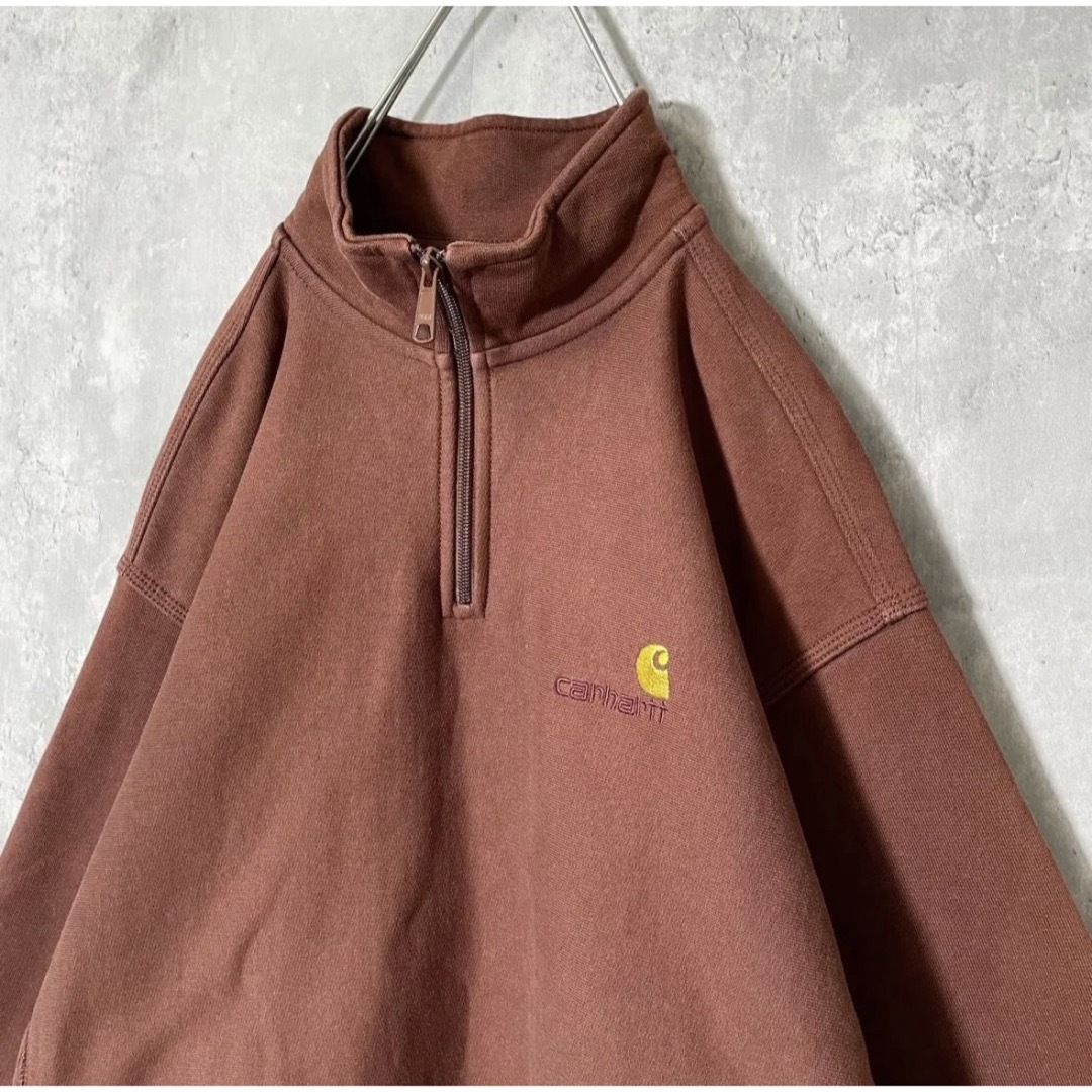 carhartt(カーハート)の『即完売』carhartt WIP スウェット　ハーフジップ　ブラウン　【M】 メンズのトップス(スウェット)の商品写真