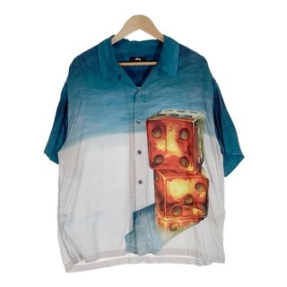 ステューシー(STUSSY)のSTUSSY ステューシー Dice Painting Shirt オープンカラーレーヨンシャツ ダイスプリント Size M(シャツ)