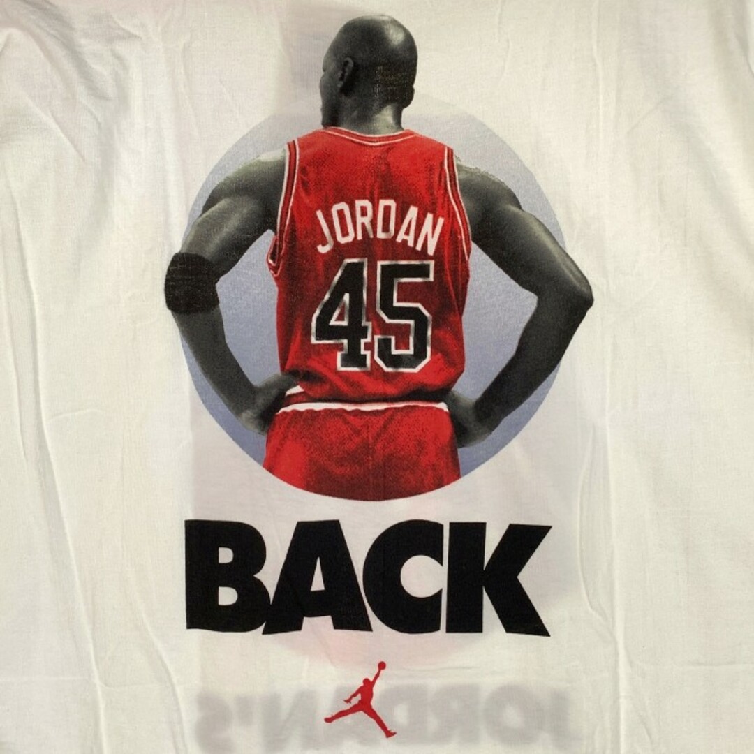 90's NIKE ナイキ Michael Jordan マイケルジョーダン JORDAN’S BACK 45 Tee プリントTシャツ ホワイト USA製 デッドストック ① Size XL