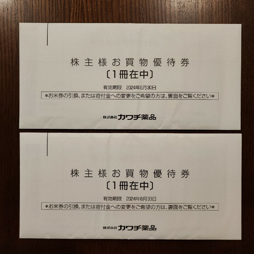 カワチ薬品　株主優待　10000円分優待券/割引券