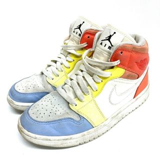 ナイキ(NIKE)の★NIKE ナイキ WMNS AIR JORDAN 1 MID エア ジョーダン 1 スニーカー DJ6908-100 SAIL WHITE-LT ZITRON size23.0cm(スニーカー)