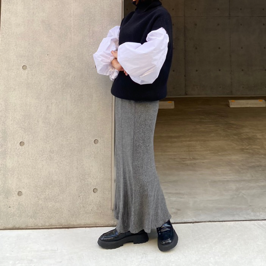mikomori(ミコモリ)のTHIRD サードマガジンmikomori グレーロングスカートのみ ミ317 レディースのスカート(ロングスカート)の商品写真