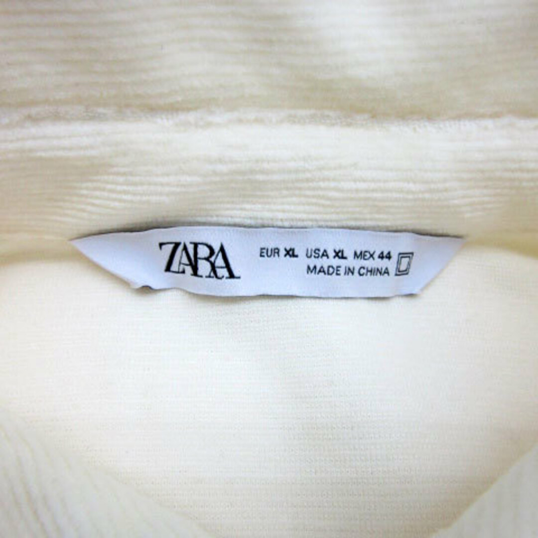 ZARA(ザラ)のザラ カジュアルシャツ 長袖 ポロカラー コーデュロイ XL ホワイト 白 メンズのトップス(シャツ)の商品写真