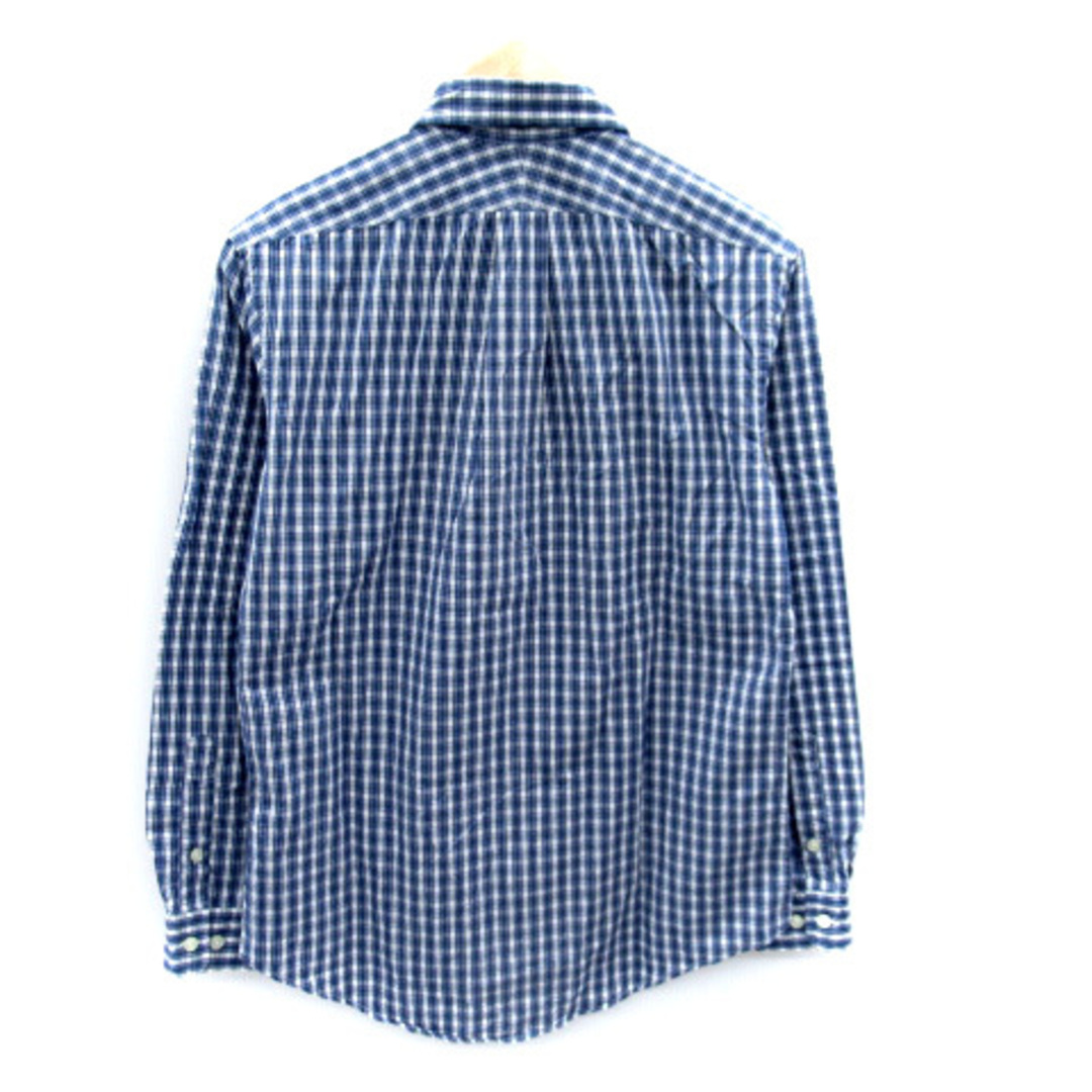 BACK NUMBER(バックナンバー)のバックナンバー カジュアルシャツ ボタンダウン チェック柄 S 紺 白 ■MO メンズのトップス(シャツ)の商品写真
