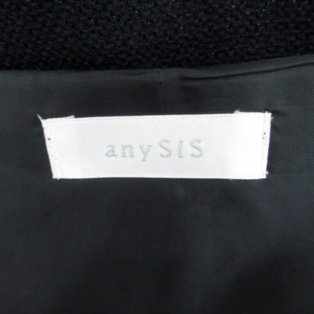 anySiS(エニィスィス)のエニィスィス エニシス ワンピース Vネック 半袖 リネン混 紺 オフホワイト レディースのワンピース(ミニワンピース)の商品写真