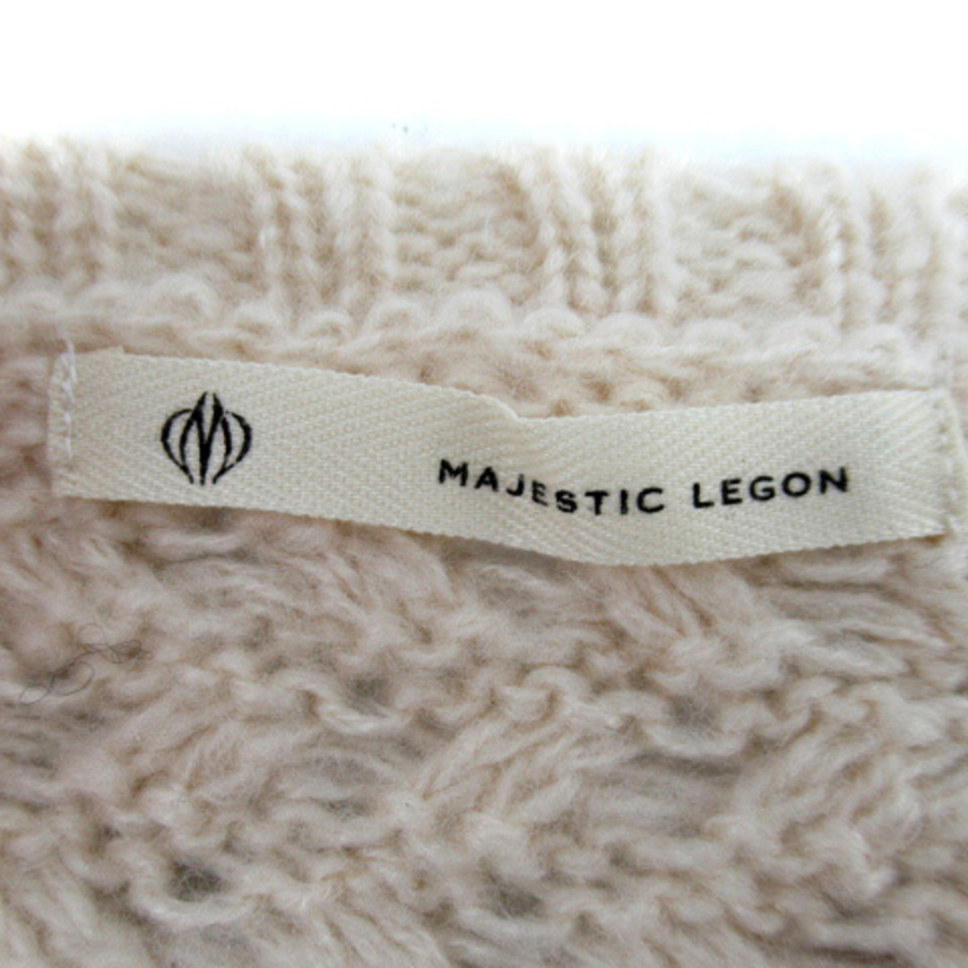 MAJESTIC LEGON(マジェスティックレゴン)のマジェスティックレゴン ニット カットソー 長袖 切替 F アイボリー ■MO レディースのトップス(ニット/セーター)の商品写真