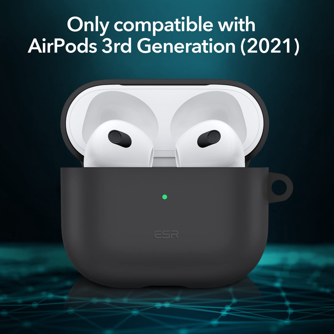 AirPods 3 マグネット ケース ブラック カラビナ付き 第3世代 ソフト スマホ/家電/カメラのオーディオ機器(ヘッドフォン/イヤフォン)の商品写真