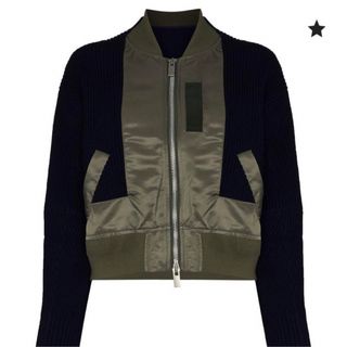 sacai - sacai サカイ 異素材 MA-1 JKT カーキネイビー 20-05139の通販