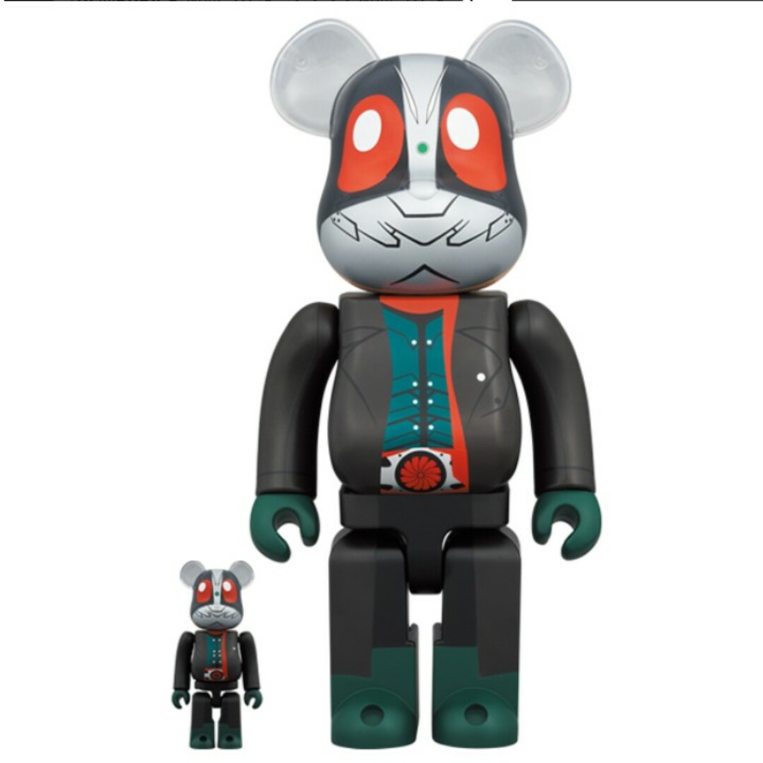 BE@RBRICK(ベアブリック)の☆新品☆ ベアブリック 仮面ライダー 1号 2号 セット 100% & 400% ハンドメイドのおもちゃ(フィギュア)の商品写真