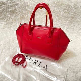 美品✨FURLA フルラ ハンドバッグ/クラッチバッグ レッド赤