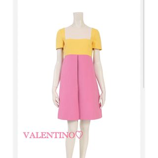 ヴァレンティノ(VALENTINO)のVALENTINO♡ヴァレンティノ♡バイカラーワンピース(ひざ丈ワンピース)