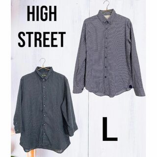 ハイストリート(HIGH STREET)のHIGH STREET ハイストリート　2枚セット　ドットシャツ　Lサイズ(シャツ)