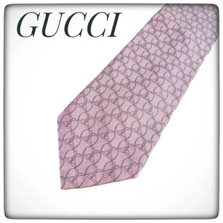 グッチ(Gucci)の☆美品☆パーティーシーンにも映える【GUCCI グッチ】ピンク ブランドネクタイ(ネクタイ)