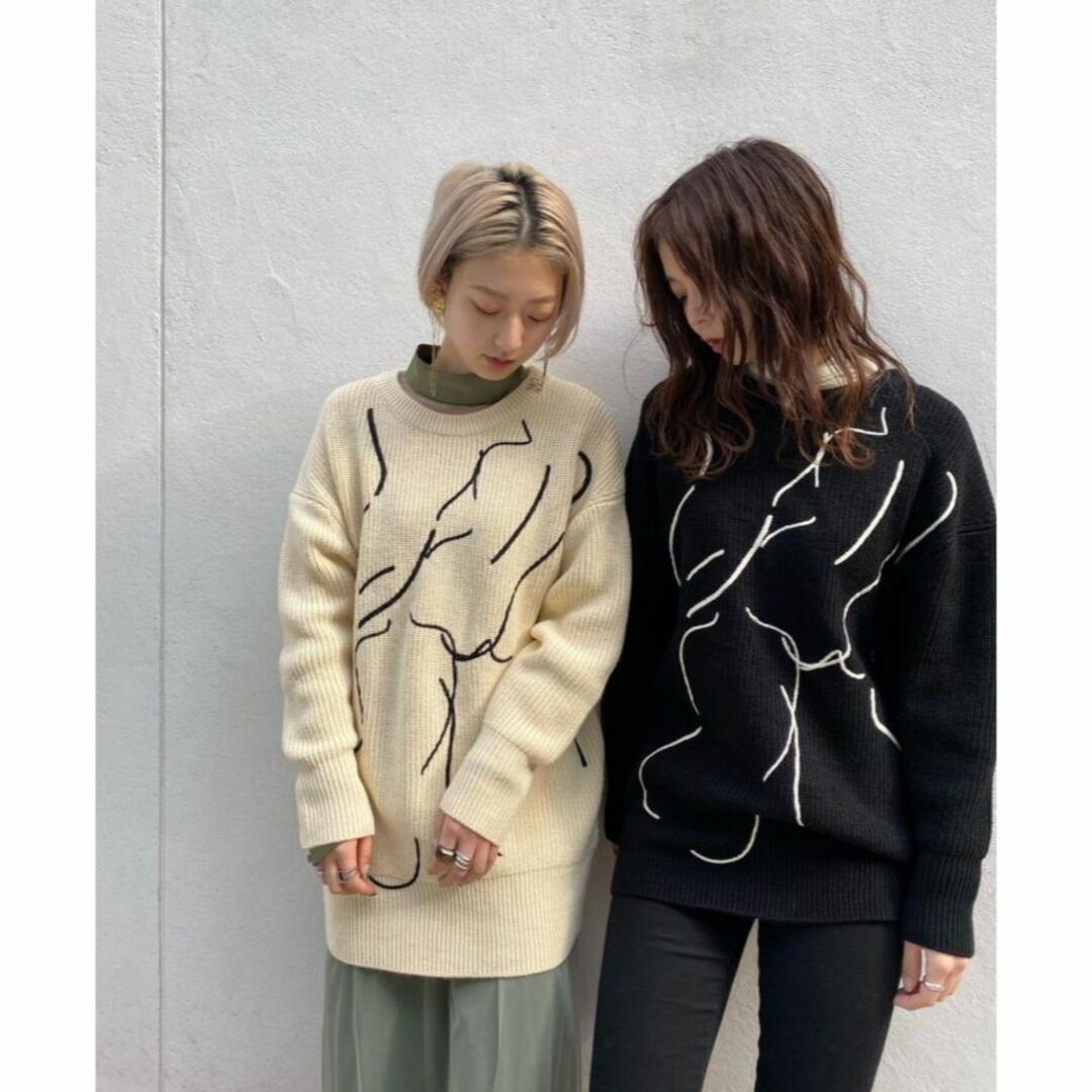 Ameri VINTAGE(アメリヴィンテージ)のAMERI NUDE LINE KNIT レディースのトップス(ニット/セーター)の商品写真