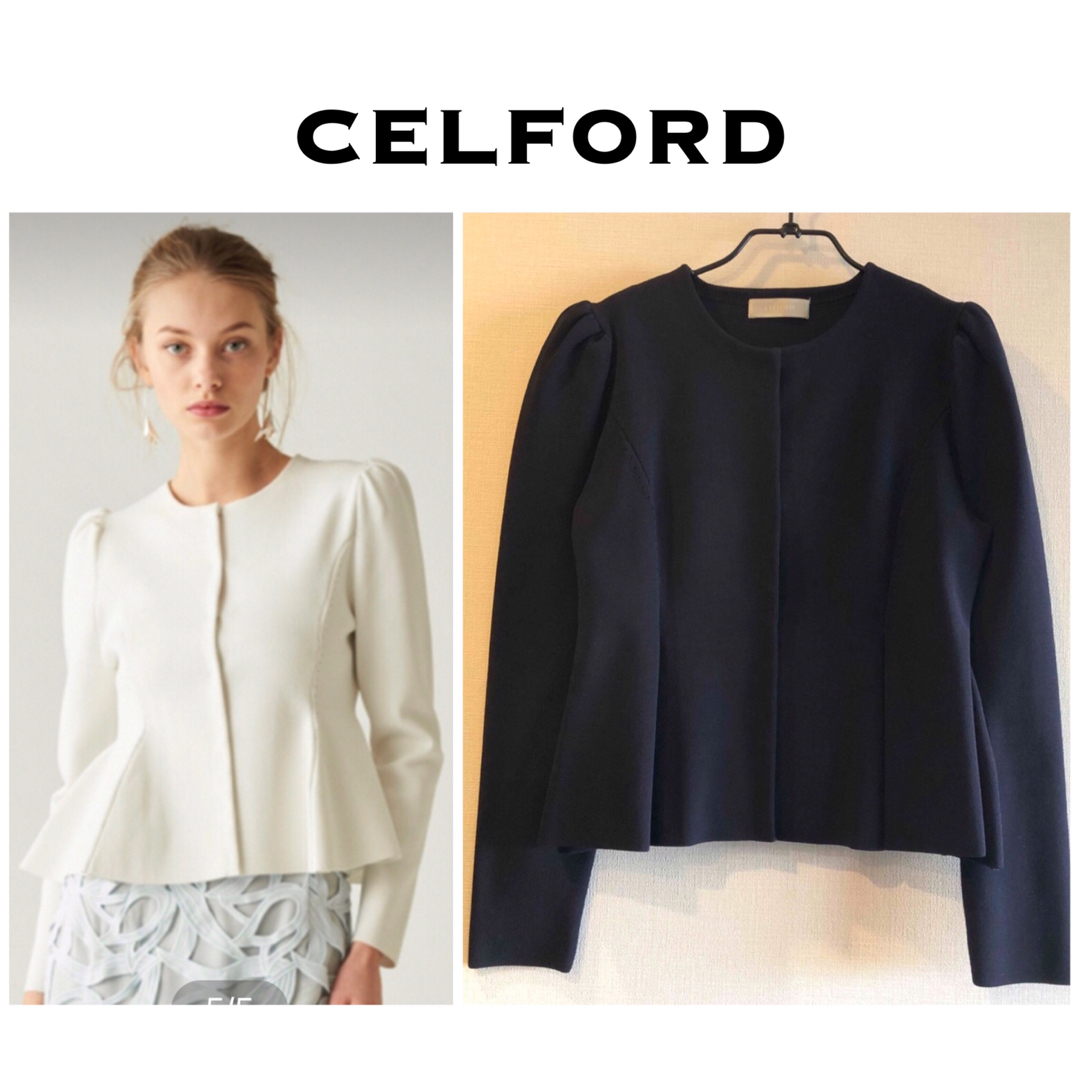 CELFORD - CELFORD セルフォード ペプラムニットカーディガン 38 CELFORD - CELFORD セルフォード ペプラムニットカーディガン 38