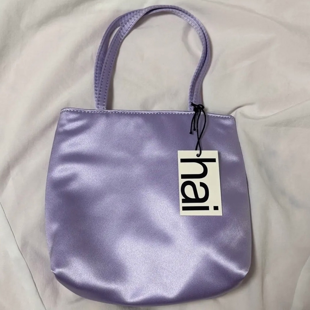 EDIT.FOR LULU(エディットフォールル)のhai サテンハンドバッグ　ラベンダー　パープル レディースのバッグ(ハンドバッグ)の商品写真
