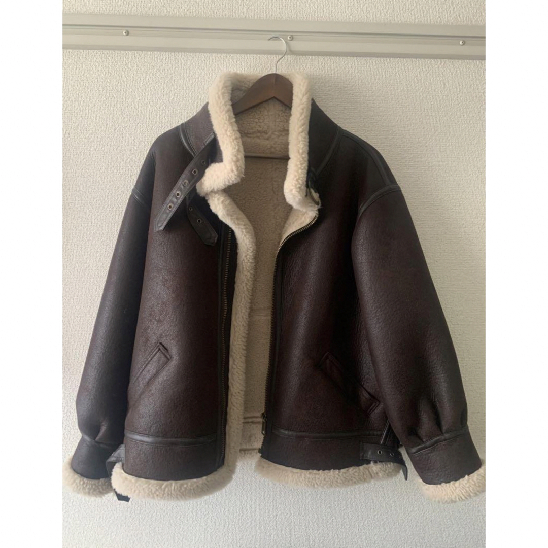 randeboo Mustang boa coat ダークブラウン　M