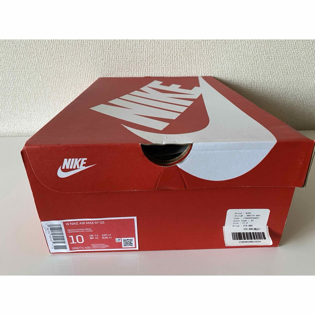 NIKE(ナイキ)のナイキ ウィメンズ エアマックス97 QS "ゴージグリーン" 新品　27cm レディースの靴/シューズ(スニーカー)の商品写真