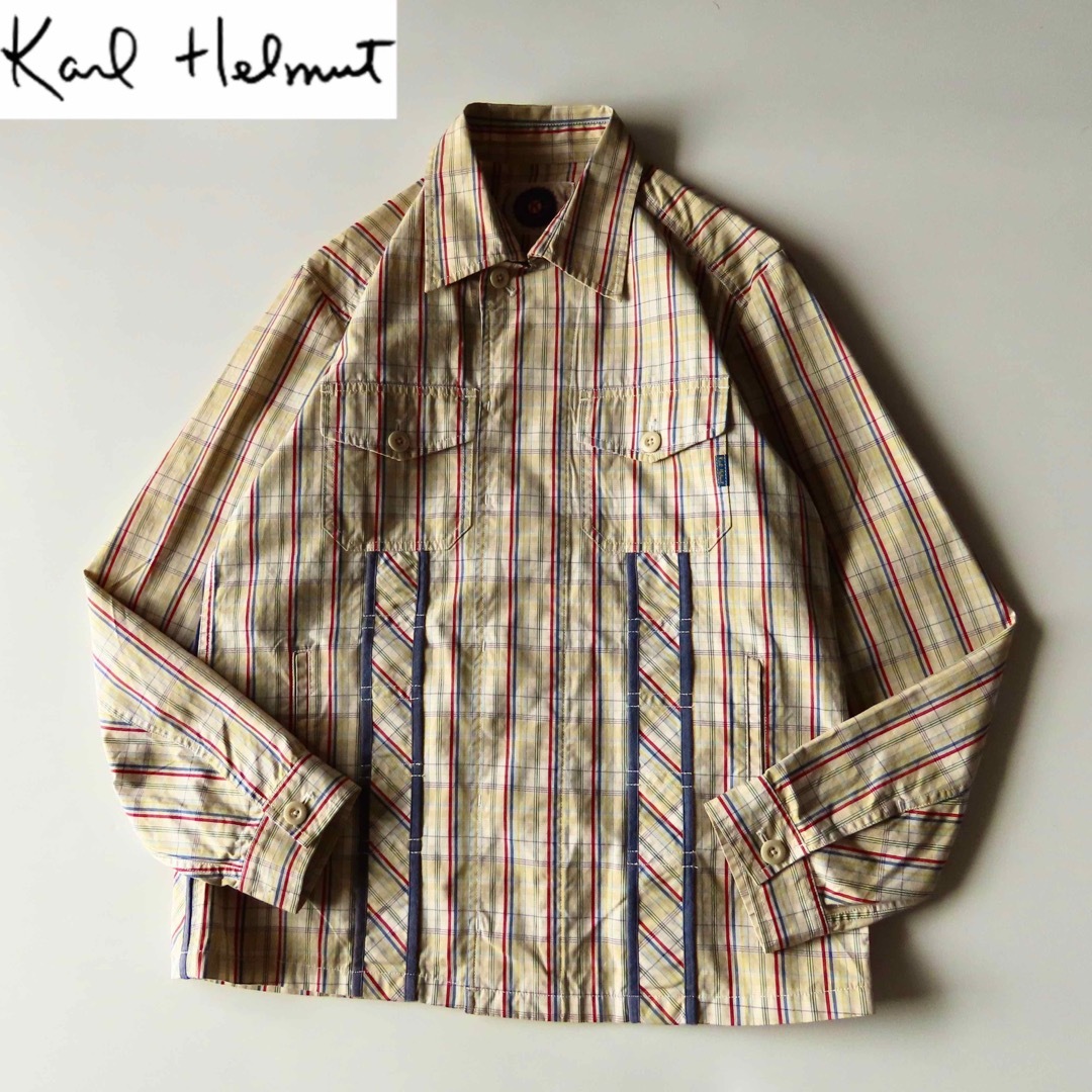 Karl Helmut(カールヘルム)の美品 00s カールヘルム チェックシャツジャケット L ブルゾン メンズのジャケット/アウター(ブルゾン)の商品写真