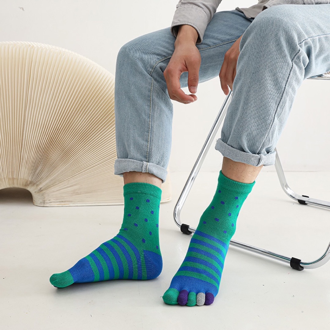 5本指靴下　水虫対策　高品質　綿　5足　作業靴下　メンズソックス メンズのレッグウェア(ソックス)の商品写真