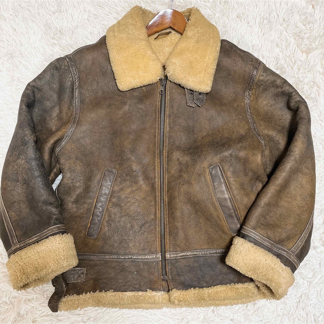 Shearling フライトジャケット　ムートン　ボア　52サイズ　ヴィンテージ